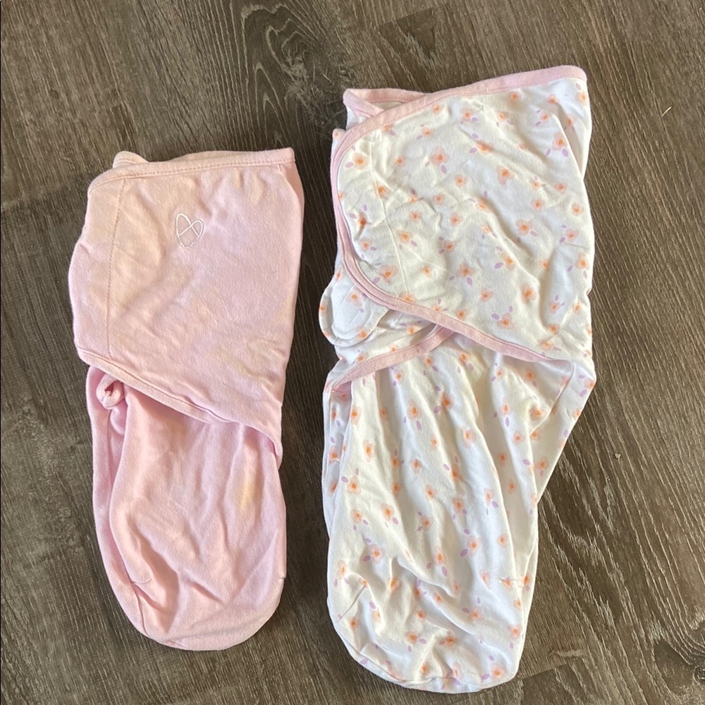 Pink and White Baby Swaddle Set